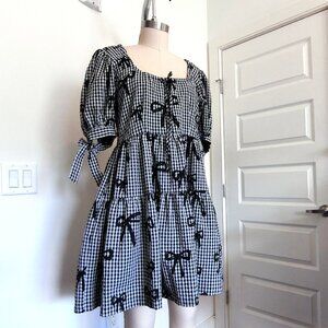 Lazy Oaf All Bows Gingham Babydoll Dress | UK 12 / US 8